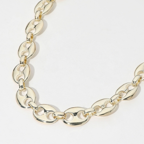 14K Gold Mariner Link Necklace Chain Statement Casual Jewelry Metal - Picture 1 of 3